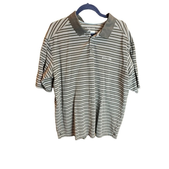 Columbia Grey Stripe Polo Shirt Men's Size XXL - Picture 1 of 7